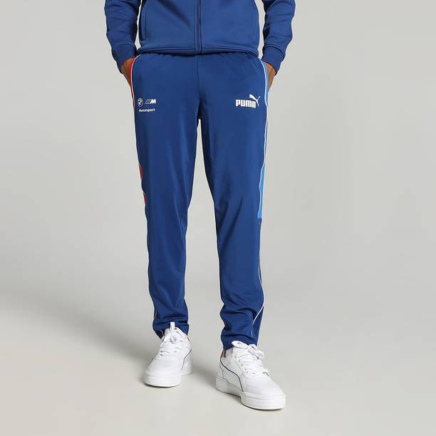 BMW MMS MT7 Slim Track Men Solid, Striped, Colorblock Blue Track Pants