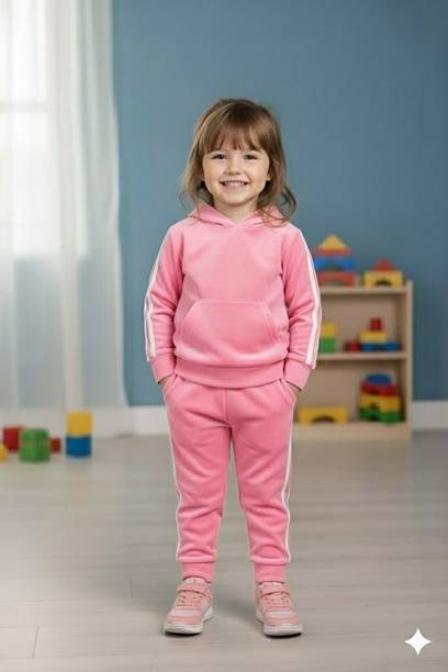 Solid Baby Boys & Baby Girls Track Suit