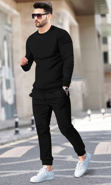 BLIVE Solid Men Track Suit