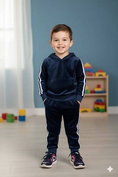 Solid Baby Boys & Baby Girls Track Suit