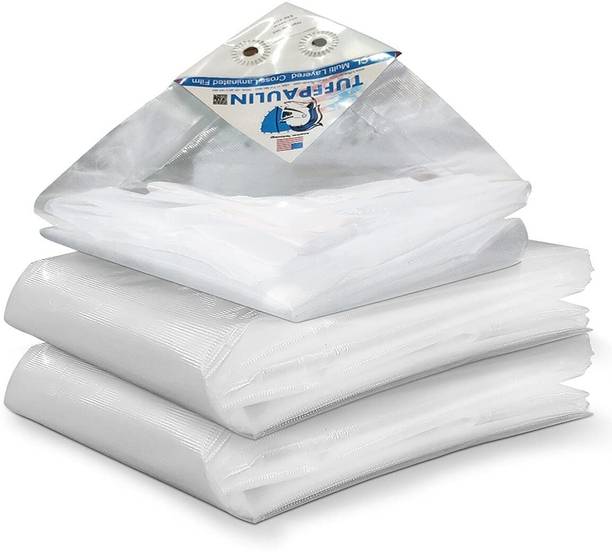 TUFFPAULIN 15FT X 18FT 150GSM White Tarpaulin Tent - For Truck body, Car, Bike, Grain Covers, Pond Liners