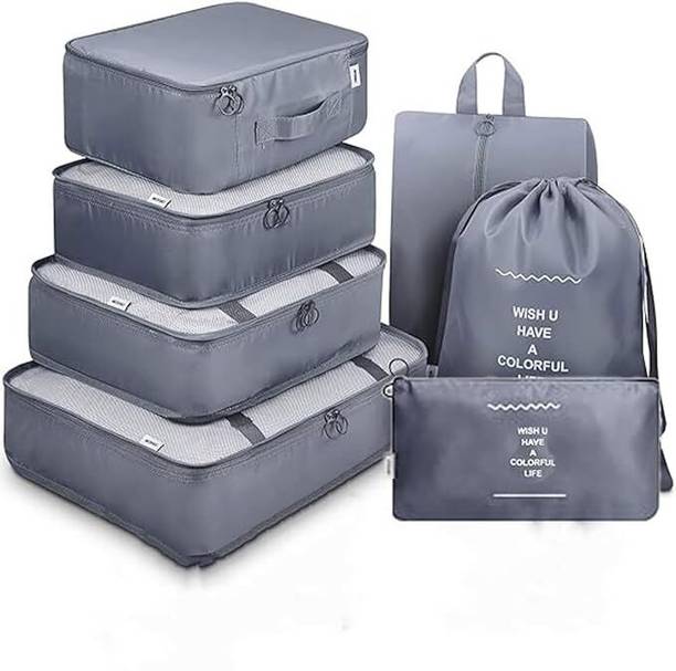 Vervita 7 in 1 Travel Organizers Set Makeup Bags Organi...