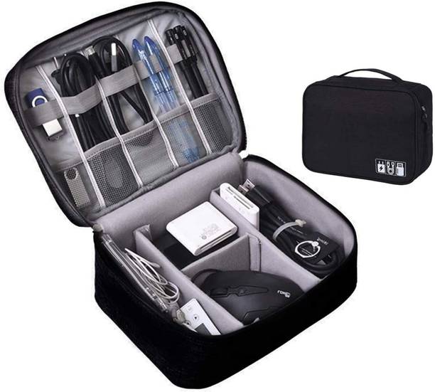LAFILLETTE Travel Universal Digital Storage Pouch Case Electronic Accessories Gadget Organizer Bag Cord Holder for Cable Charger Phone USB SD Card