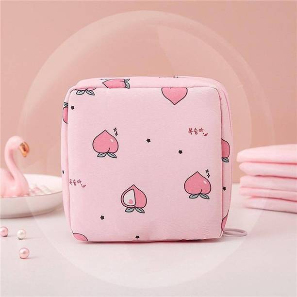 Pink Multipurpose Small Pouch for Women & Girls | Sanitary Napkin Storage Bag Travel Toiletry Kit