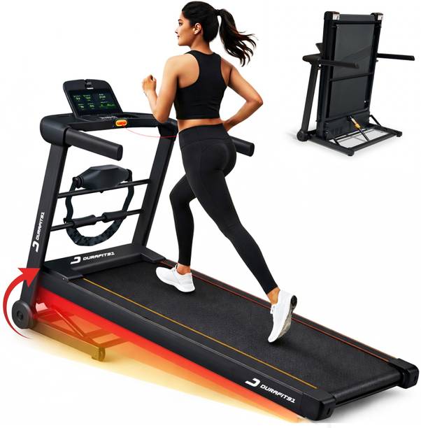 Durafit91 Surge Multifunction 5HP Peak 140Kg Max Weight| 25-Auto Incline 16km Speed BLDC Treadmill (Max Weight:140 kg)