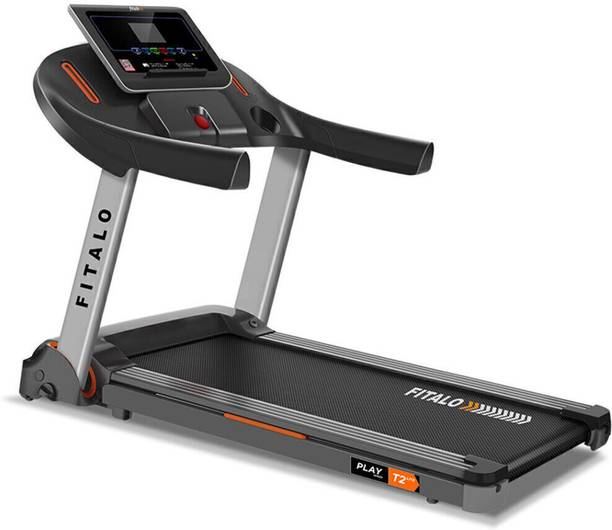Fitalo Play T2 Lite (3HP Peak) Bluetooth App,Remote Control, LCD, Foldable Home use Treadmill (Max Weight:90 kg)