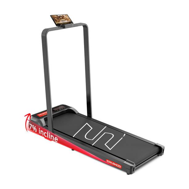 Sparnod Fitness STH-3004N 2 in 1 Walking Pad Treadmill for Home Use, 1–10 km/h, Foldable Rail Treadmill (Max Weight:110 kg)