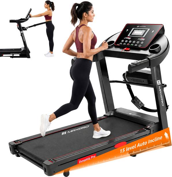 Maxpro PTA406M 5.5HP PEAK BLDC Motor, 18 km/h, 15 Level Auto Incline, Multifunctional Treadmill (Max Weight:130 kg)