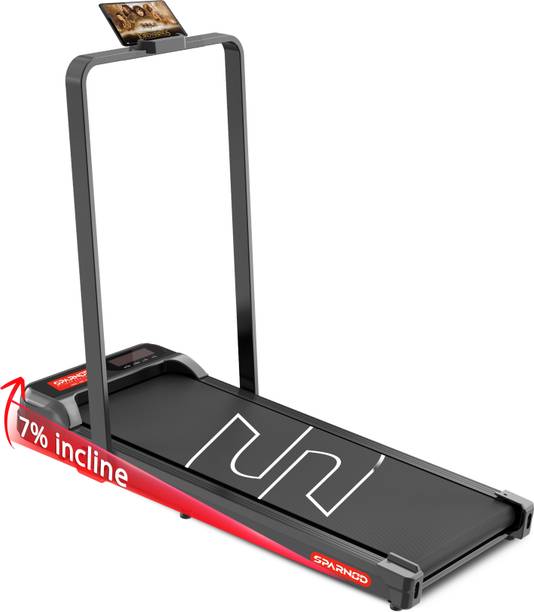 Sparnod Fitness STH-3004N 2 in 1 Walking Pad Treadmill for Home Use, 1–10 km/h, Foldable Rail Treadmill (Max Weight:90 kg)