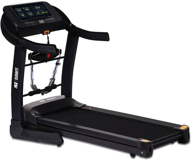 Durafit Vigor Pro Multifunction 6HP Peak 150Kg MaxWeight, 18km Speed, 25-Level Incline Treadmill (Max Weight:150 kg)