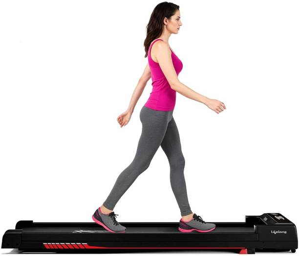 Lifelong Walking Pad Treadmill | 3 HP Motor | 2-Level Manual Incline | LED Display Treadmill (Max Weight:110 kg)
