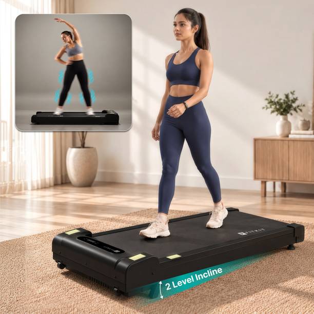 FITKIT By Cult NeoVibe Vibration Walkpad 4 HP BLDC Motor 120 kg User Weight (White) Treadmill (Max Weight:120 kg)