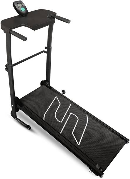 Sparnod Fitness STH_550 Manual Foldable Treadmill For Home Use, 5-Layer Anti-Skid Belt Treadmill (Max Weight:100 kg)