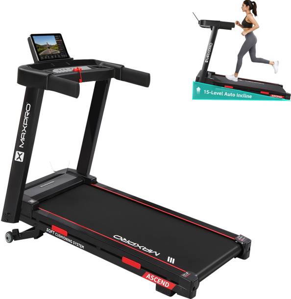 Maxpro PTA230 5HP BLDC Motor, 14 km/h, Max Weight 120Kg, 15 Level Auto Incline, Home Treadmill (Max Weight:120 kg)