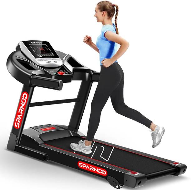 Sparnod Fitness STH-1200 (4 HP Peak) Automatic Motorized for Home Use Treadmill (Max Weight:110 kg)