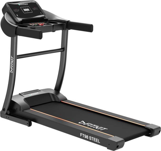 FITKIT by Cultsport FT98 Steel (2HP Peak)with Heartrate Sensor Free Diet Plan & Trainer Led Sessions Treadmill