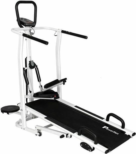 Powermax Fitness MFT-410-4 in 1 Multifunction Manual with Jogger, Stepper, Twister & PushUp Bar Treadmill (Max Weight:120 kg)