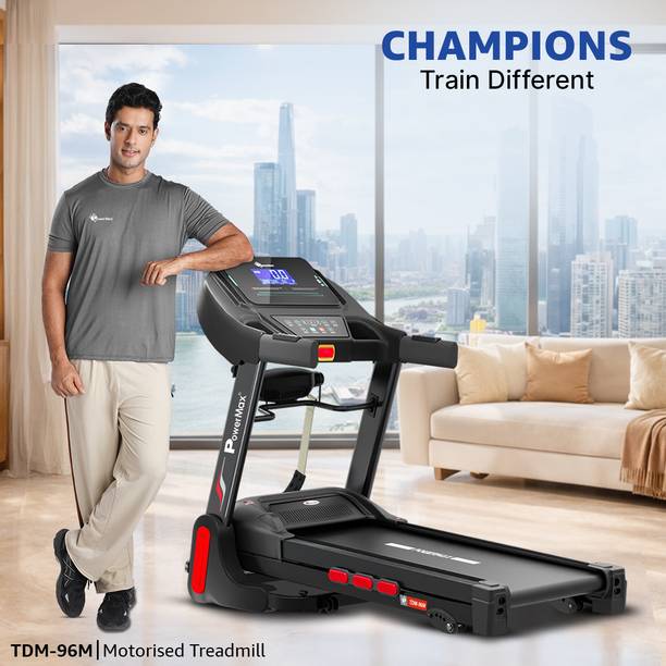 Powermax Fitness TDM-96M 4HP Motor 110kg Massager with Manual Incline & Device Holder for Home Treadmill (Max Weight:110 kg)
