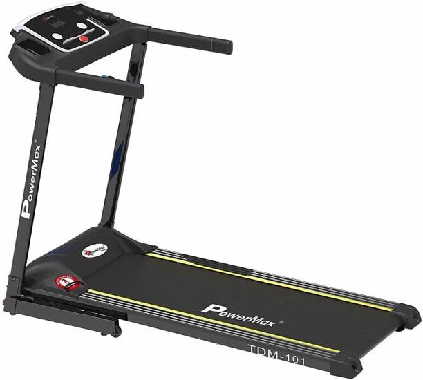 Powermax Fitness TDM-101 (4HP Peak) LED Disp., User 100kg, 12 Pre-Set Programs, Foldable Home Use Treadmill (Max Weight:100 kg)