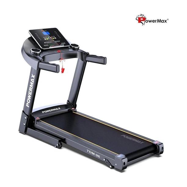 Powermax Fitness Tdm-96 4hp Motor 110kg Manual Incline Heart Rate Sensor Foldable For Home Cardio Treadmill Max Weight:110 Kg