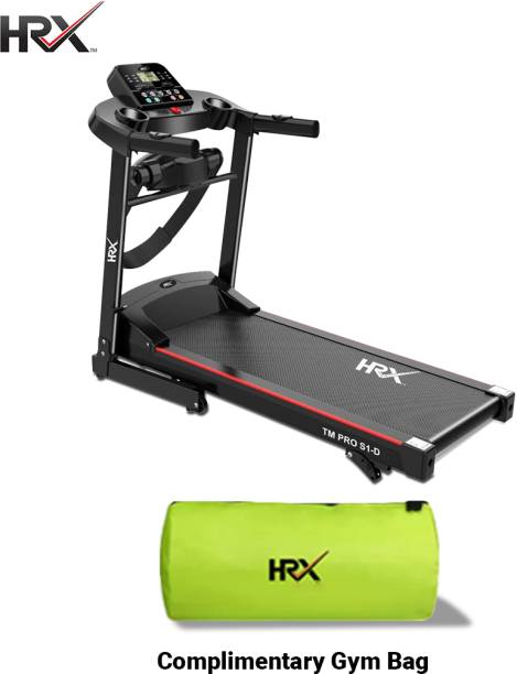 HRX TM PRO S1-D Treadmill with Massager 2HP Peak,100 kg Max Weight Foldable Treadmill for Home Gym Manual Incline Treadmill