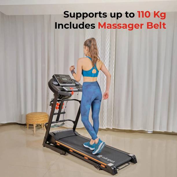 FITKIT by Cult FT100M 3.25HP Peak Max Weight:110Kg & 12 Preset Program For Home Gym Treadmill (Max Weight:110 kg)