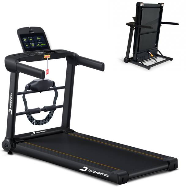 Durafit91 Racer Multifunction 5 HP Peak BLDC | 120 Kg User Weight| 16 Km/Hr Max Speed Treadmill (Max Weight:120 kg)