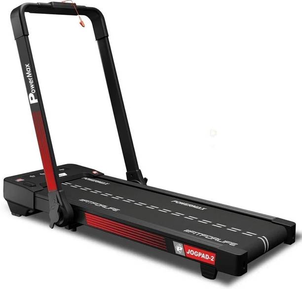 Powermax Fitness JogPad-2 (4HP Peak)with Remote Control, Under Desk Jogging Pad, Foldable Compact Treadmill (Max Weight:120 kg)