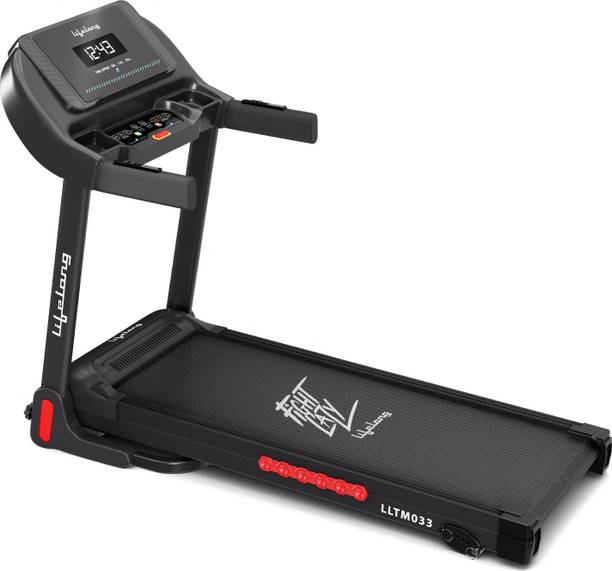 Lifelong FitPro Treadmill for Home | 4 HP Peak Motor | Foldable & Hydraulic Folding Treadmill (Max Weight:100 kg)