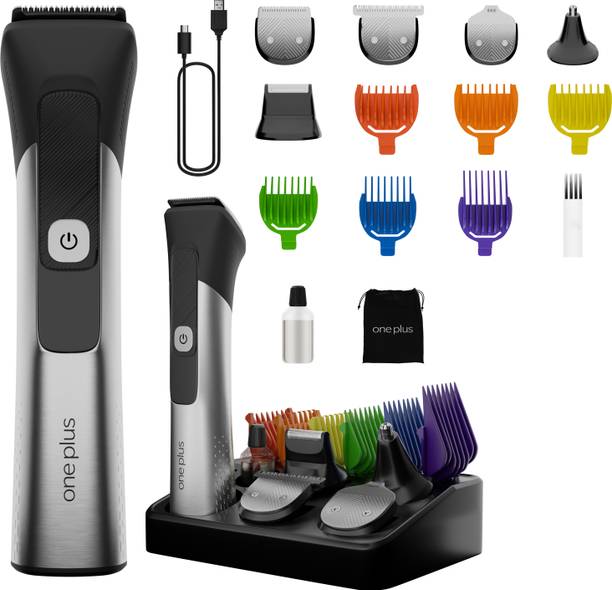 One Plus Pro Cordless Professional 5 in 1 Grooming Kit Titanium coated blade Trimmer 120 min  Runtime 7 Length Settings