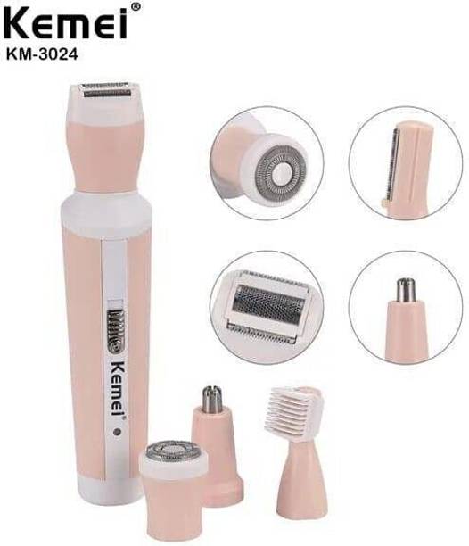 Kemei WOMEN SHAVER,TRIMMER,HAIR REMOVER,NOSE TRIMMER EYEBROW TRIMMER Trimmer 70 min Runtime 4 Length Settings