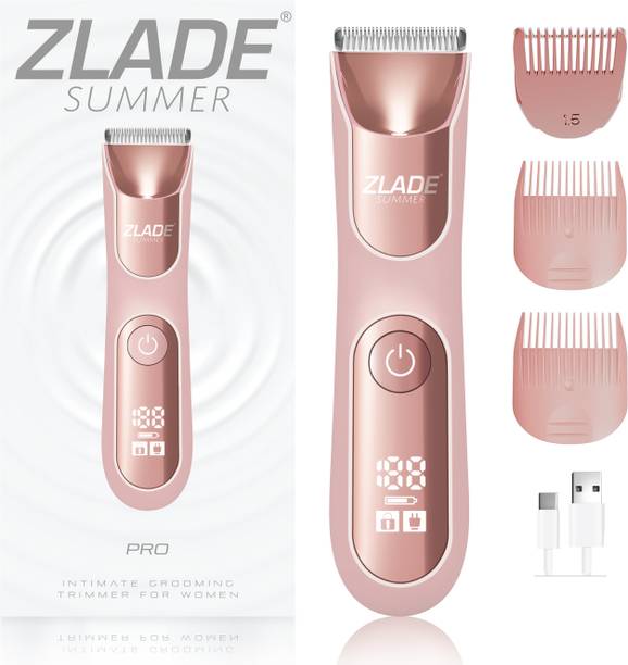 Zlade Summer Pro Intimate Body Trimmer for Women Fully Waterproof Body Groomer 90 min  Runtime 4 Length Settings