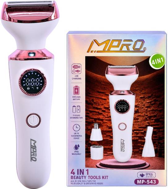MPRO MP-543 4IN1 SHAVER BODY Fully Waterproof Trimmer 120 min Runtime 2 Length Settings