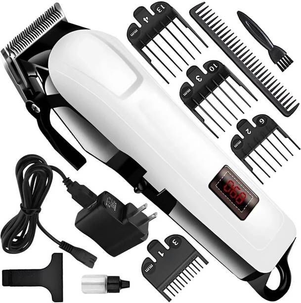 ICC 2000mAh Battery Rechargeable Heavy Duty Steel Blade Hair Clipper Beard Moustache Fully Waterproof Trimmer 240 min  Runtime 4 Length Settings