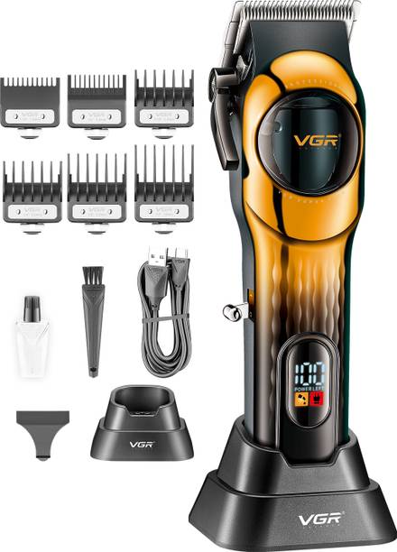 VGR V-166 Professional Cord/Cordless Hair Clipper Trimmer 200 min Runtime 7 Length Settings