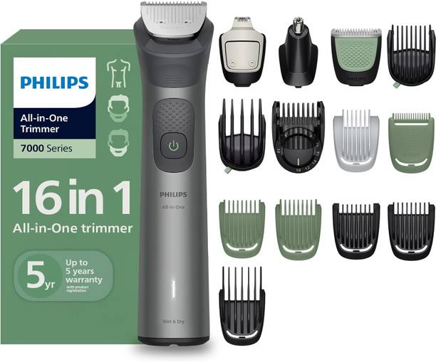 PHILIPS MG7931/30 Cordless 16-in-1 Trimmer for Men Fully Waterproof Grooming Kit 120 min  Runtime 21 Length Settings