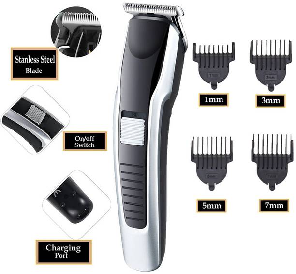 ZYRIAN Rechargeable Hair Cutting Saving-Classic Machine professional hair Trendy Styler Fully Waterproof Trimmer 45 min Runtime 4 Length Settings