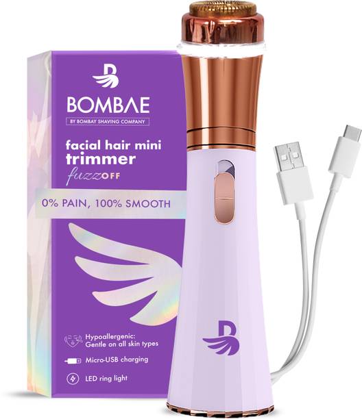 Bombae Women Painless Trimmer for Facial Hair and Eyebrow and Sideburns Trimmer 30 min  Runtime 1 Length Settings