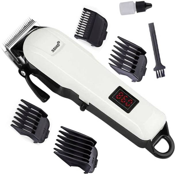 SDMS Men Professional Rechargeable Washable Beard Mustache Hair Clipper Fully Waterproof Trimmer 120 min Runtime 3 Length Settings