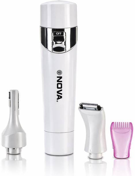 NOVA NLS 536 Bikini ,Facial & Eyebrow hair remover Fully Waterproof Trimmer 45 min  Runtime 1 Length Settings
