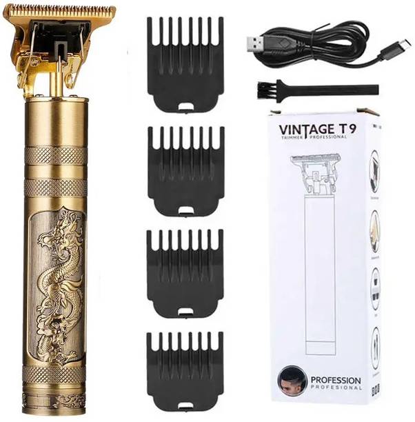 GETTRADE T9 Vintage USB Rechargeable Cordless Electric Beard Trimmer Hair Clippers G23 Trimmer 60 min  Runtime 4 Length Settings