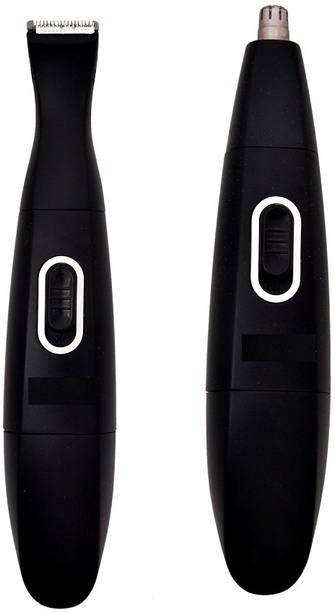 Kemei KM-3303 2-in-1 Nose Hair Trimmer Trimmer 40 min Runtime 2 Length Settings  (Black)