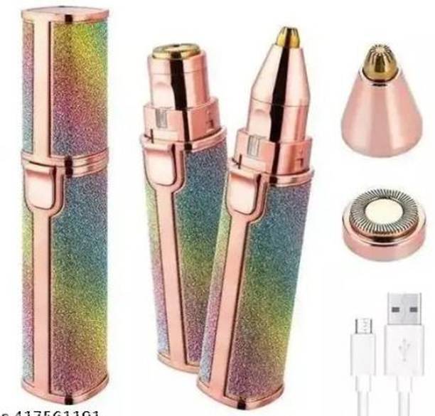 QueryZen 2 in 1 USB Charging Eyebrow Trimmer, Face,Upper Lips, Nose Hair Removal Trimmer with Led Light, Face/Facial Hair Remover for Women Cordless Epilator