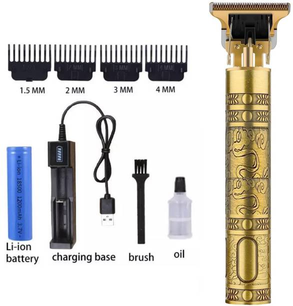 LICHEE Professional Beard, Mustache, Head and Body Hair Golden Shaver Trimmer 120 min  Runtime 4 Length Settings