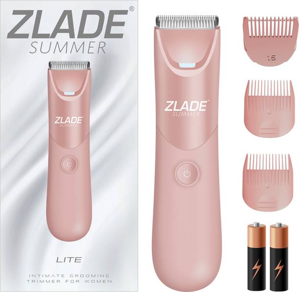 Zlade Summer Intimate Hair Removal Trimmer for Women | 2 AAA Battery Operated | Fully Waterproof Trimmer 120 min  Runtime 5 Length Settings