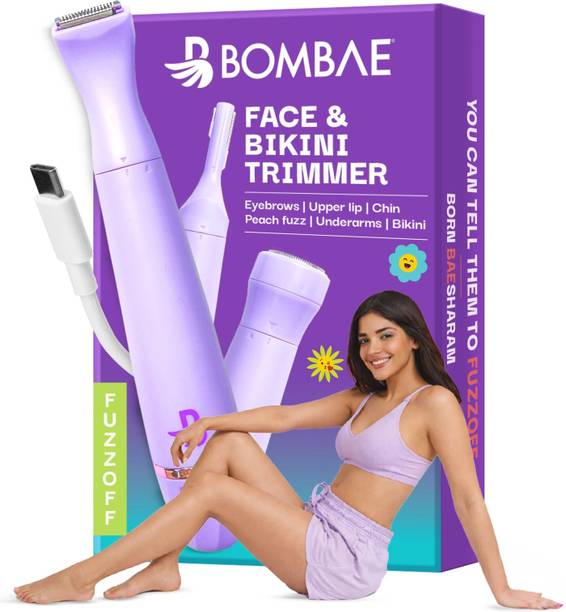 Bombae Face & Bikini Trimmer for Women, Hair Remover for Women Trimmer 90 min  Runtime 2 Length Settings