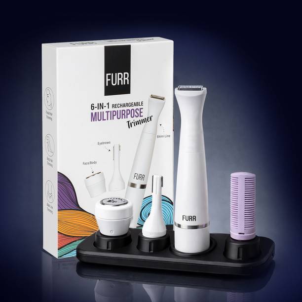 FURR By Pee Safe Trimmer For Women Multipurpose & Rechargeable | Pain Free Hair Removal Trimmer 45 min  Runtime 0 Length Settings