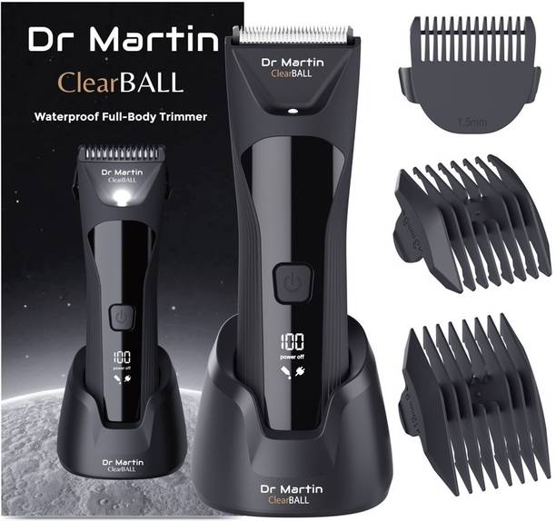 DR MARTIN Man Body Grooming Trimmer For Private Part, Beard, Pubic Hair Fully Waterproof Fully Waterproof Body Groomer 90 min  Runtime 5 Length Settings