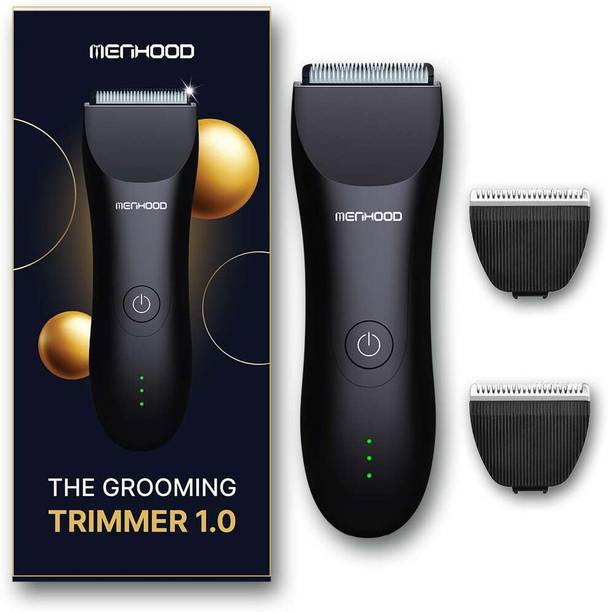 MENHOOD Grooming Trimmer 1.0 for Men | Cordless & Cord | 2 Extra Blades Fully Waterproof Trimmer 150 min  Runtime 4 Length Settings