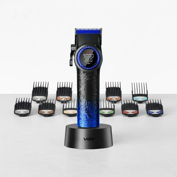 VGR V-001 Blue Edition Professional Salon Series Hair Clipper, 9000 RPM Trimmer 260 min Runtime 15 Length Settings